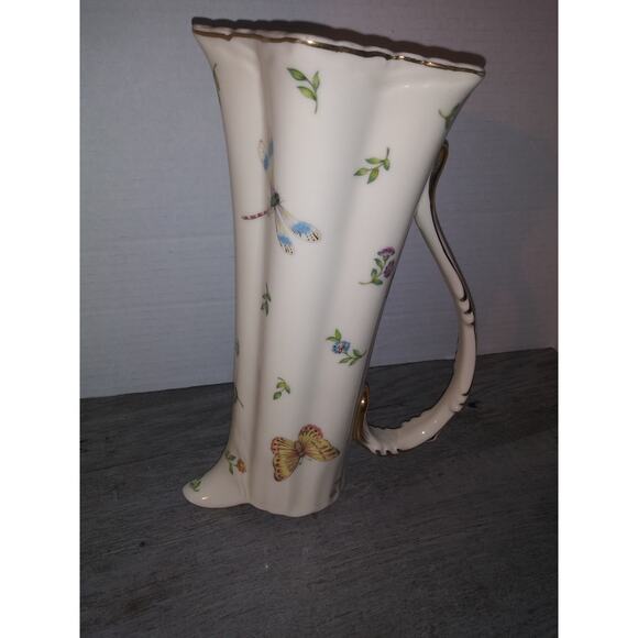 Burton & Burton China Porcelain Pitcher W/ Lady Bug, Butterflies, Dragonfly - Picture 9 of 9